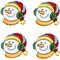 Mini Christmas Snowman with Ear Muffs Iron-on Applique/Patch Pack of 4